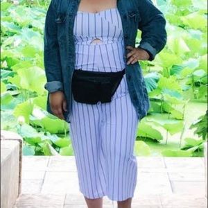 Key hole Stripe Jumpsuit